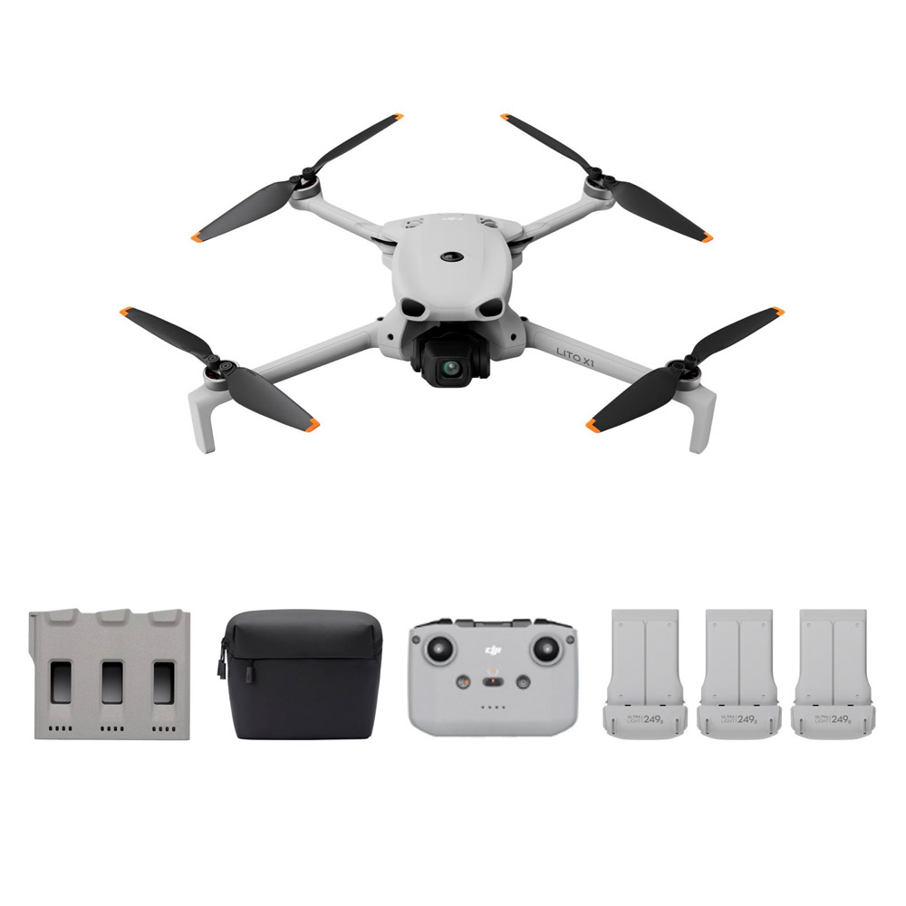 Drone DJI Lito 1 Combo Vuela Mas (Control Remoto RC-N3 + 3 Baterias de Vuelo Inteligente), Camara 4K, Deteccion de Obstaculos, ActiveTrack, Video 4K e Imagenes 8K, Ligero y Plegable, Transmision de Video 15 km