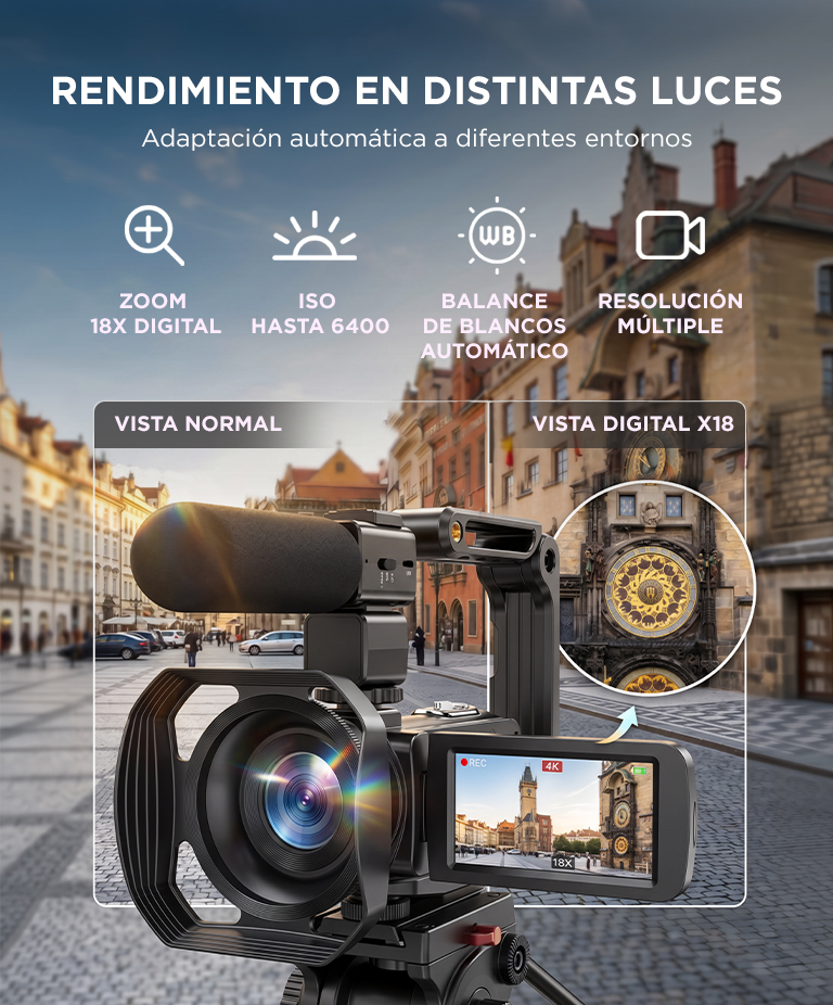 Cámara Filmadora 4K Gadnic Con Micrófono Y Estabilizador DISPONIBLE EN 68 DIAS - Imagen 5