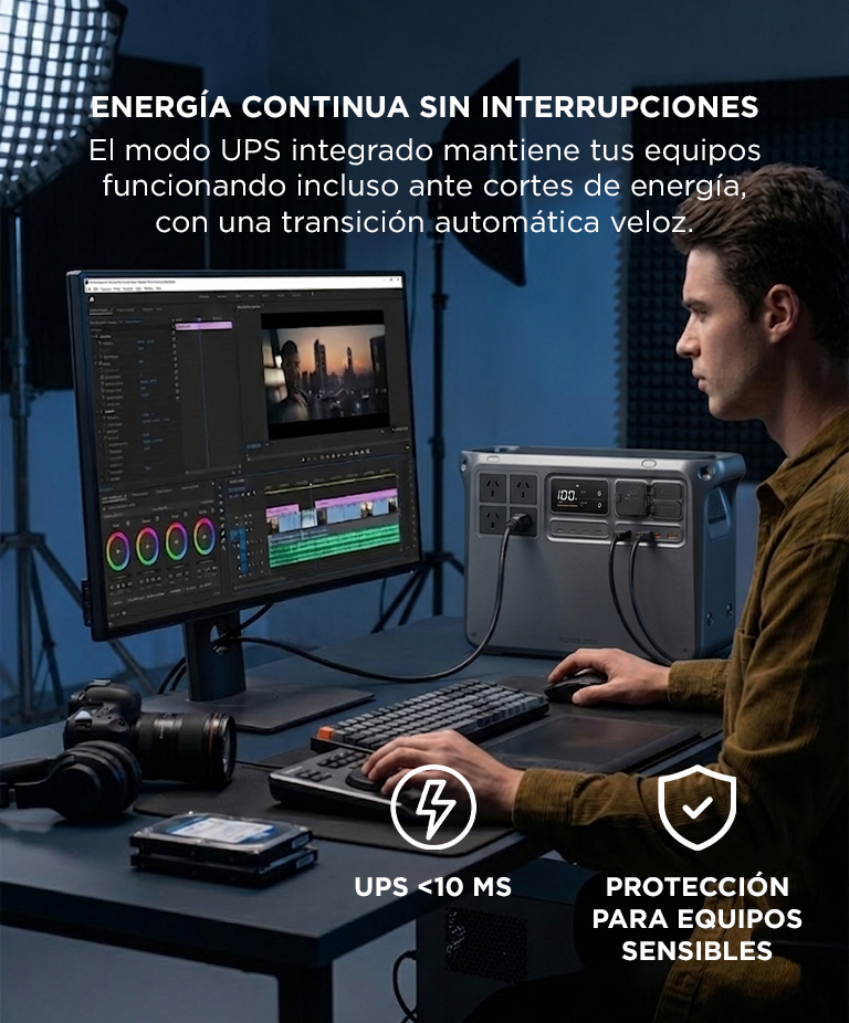 Estacion De Energia DJI Power 2000 2048Wh 3000W LiFePO4 Carga Rapida Multipuerto - Imagen 5