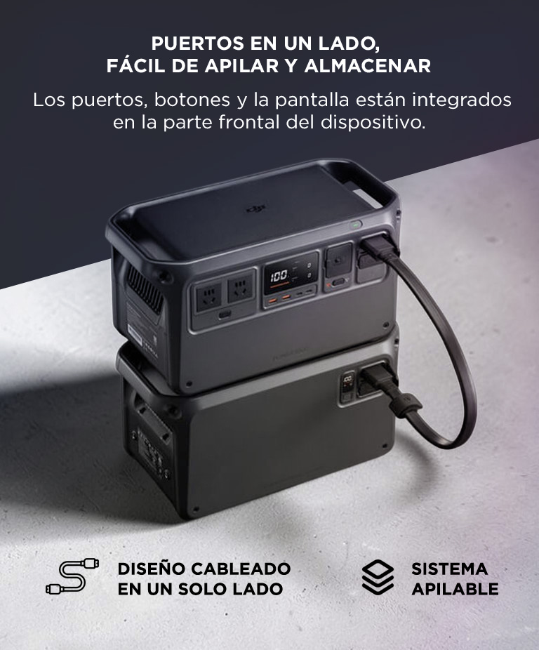 Bateria Dji De Expansion 2000, 2048 Wh De Alta Capacidad Bateria De Expansion DJI Power 2000 40Ah LiFePO4 4000 Ciclos 58.4V 2 Puertos SDC Alta Capacidad - Imagen 3