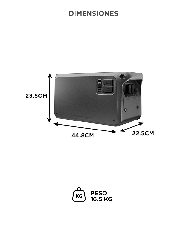 Bateria Dji De Expansion 2000, 2048 Wh De Alta Capacidad Bateria De Expansion DJI Power 2000 40Ah LiFePO4 4000 Ciclos 58.4V 2 Puertos SDC Alta Capacidad - Imagen 6