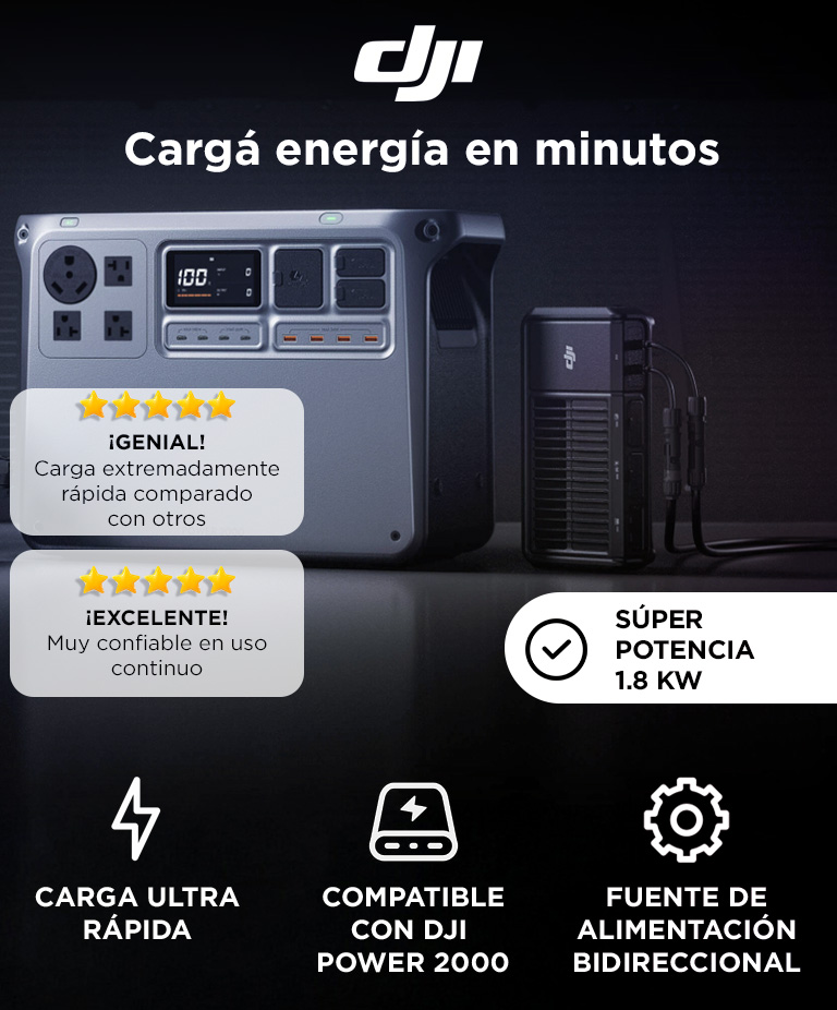 Cargador Super Rapido Para Vehiculos Solar DJI Power 1800W - Imagen 2