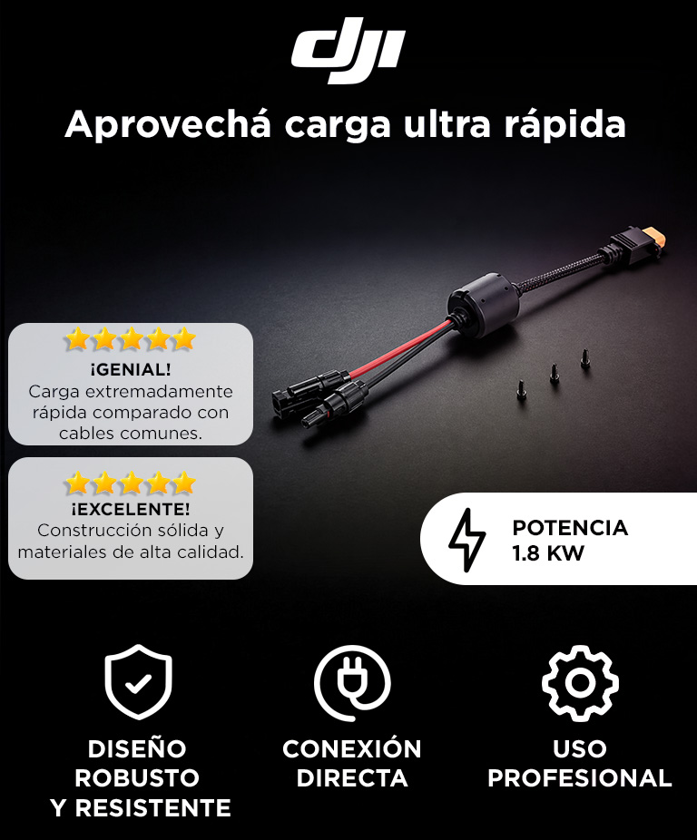 Cable Adaptador de Cargador Super Rapido DJI Power 1800W XT90 a MC4 - Imagen 2