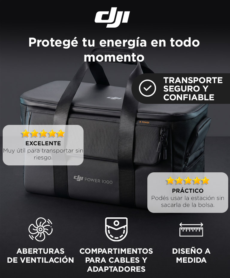 Bolsa Protectora Para DJI Power 1000 Y Power 1000 V2 Semi Rigida Reforzada Compartimentos Multiples Manija Acolchada - Imagen 2