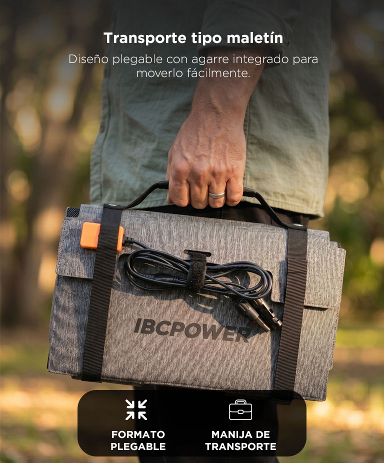 Panel Solar Portatil DJI ICBCPower 100W Plegable Con Soporte Ajustable Manija Integrada Para Uso Exterior - Imagen 3