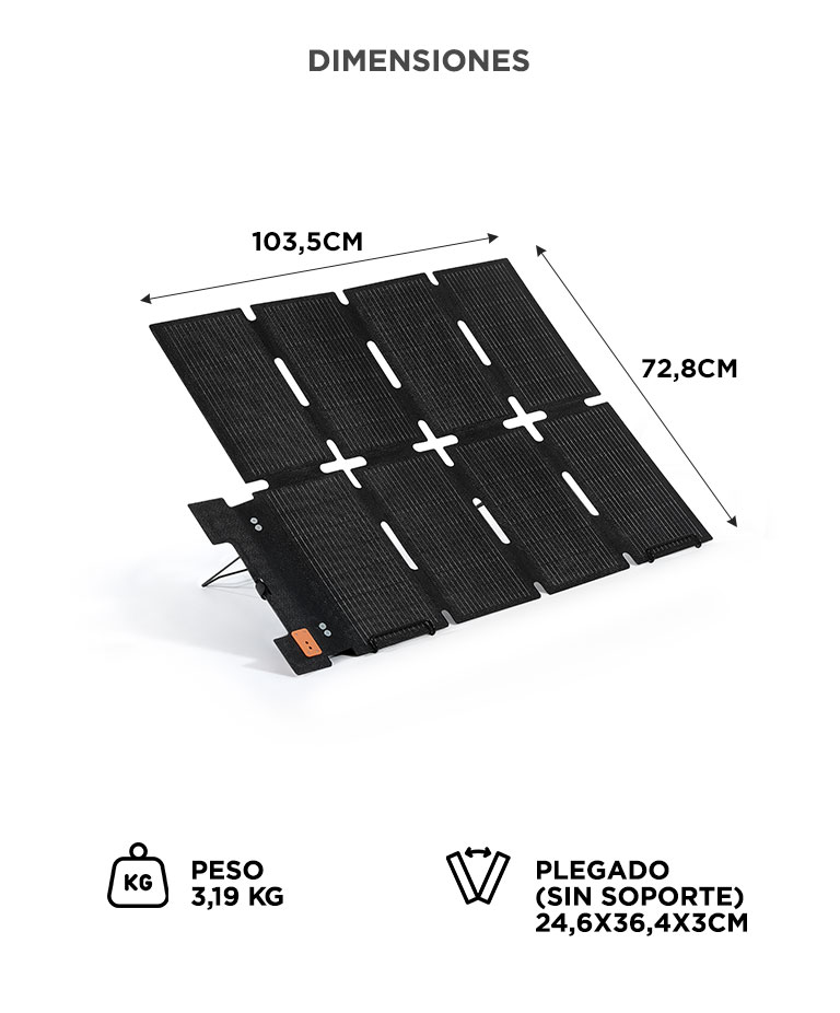 Panel Solar Portatil DJI ICBCPower 100W Plegable Con Soporte Ajustable Manija Integrada Para Uso Exterior - Imagen 5