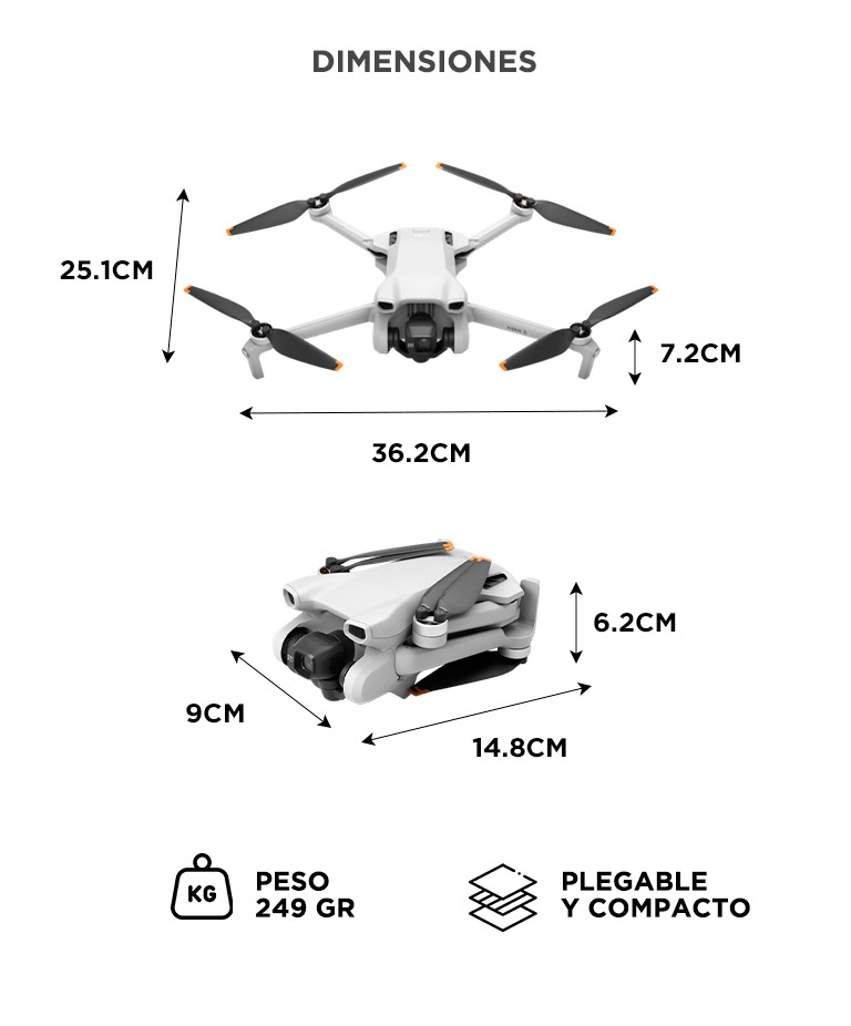 Drone DJI Mini 3 Combo Vuela Mas Control Remoto DJI RC - Imagen 6