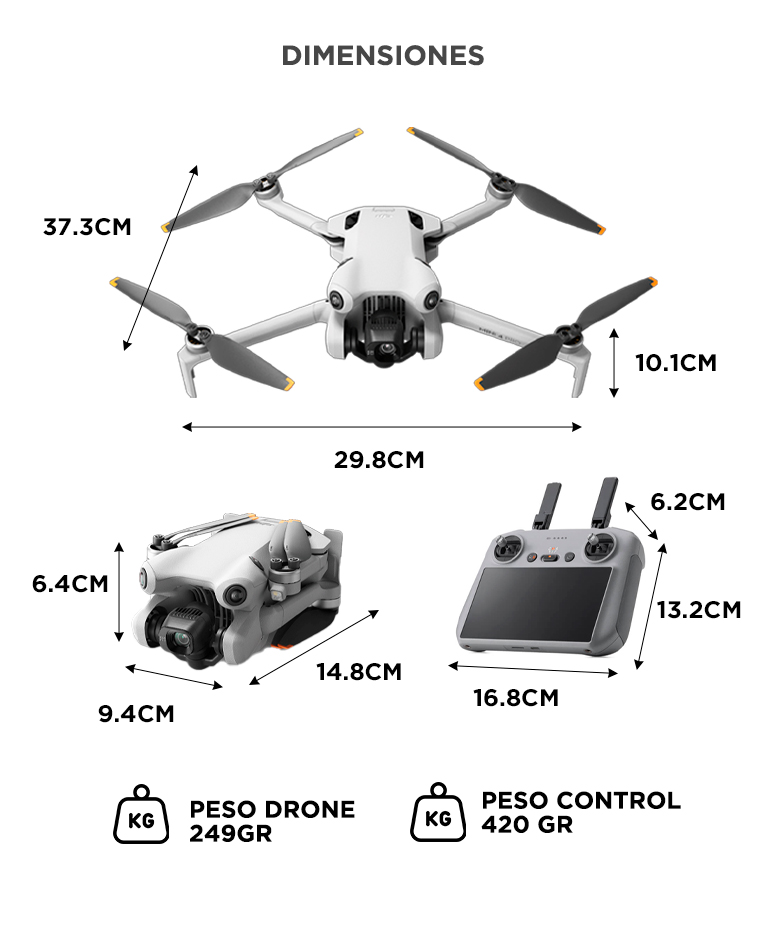 Drone DJI Mini 4 Pro Control Remoto DJI RC 2 - Imagen 6