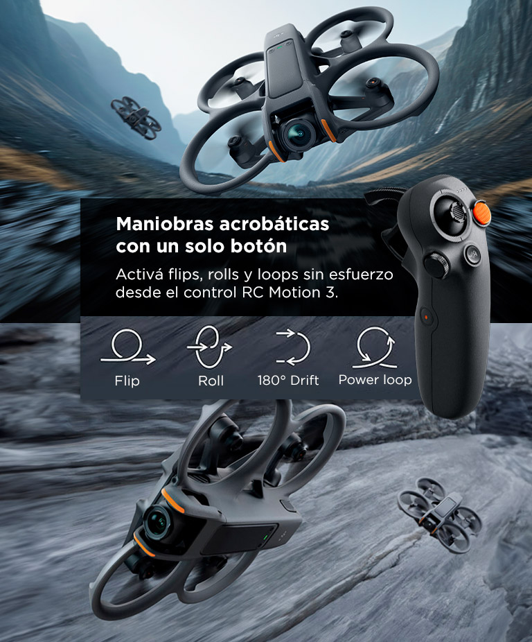 Drone DJI Avata 2 Combo Vuela Mas DJI Goggles 3 DJI RC Motion 3 GPS Galileo BeiDou Altitud 5000 Metros - Imagen 4