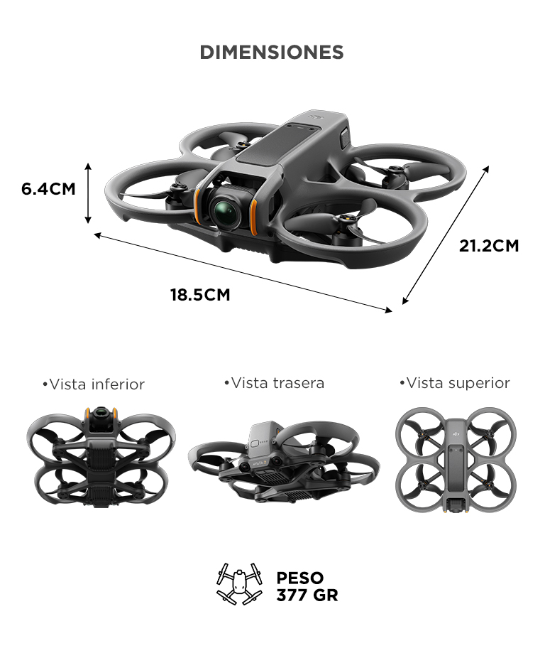 Drone DJI Avata 2 Combo Vuela Mas DJI Goggles 3 DJI RC Motion 3 GPS Galileo BeiDou Altitud 5000 Metros - Imagen 6