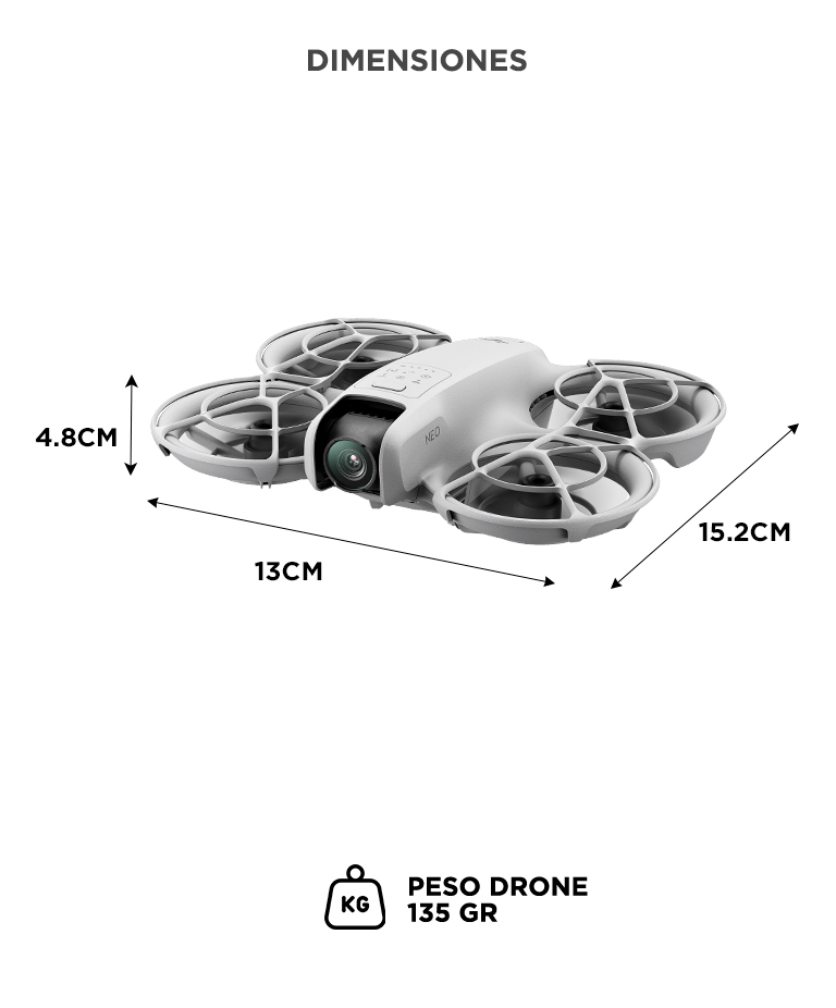 Drone DJI Neo 4K Sensor 1.2 Pulgada GPS Estabilizacion Eje Unico 18 Min Vuelo 7km Transmision O4 - Imagen 6