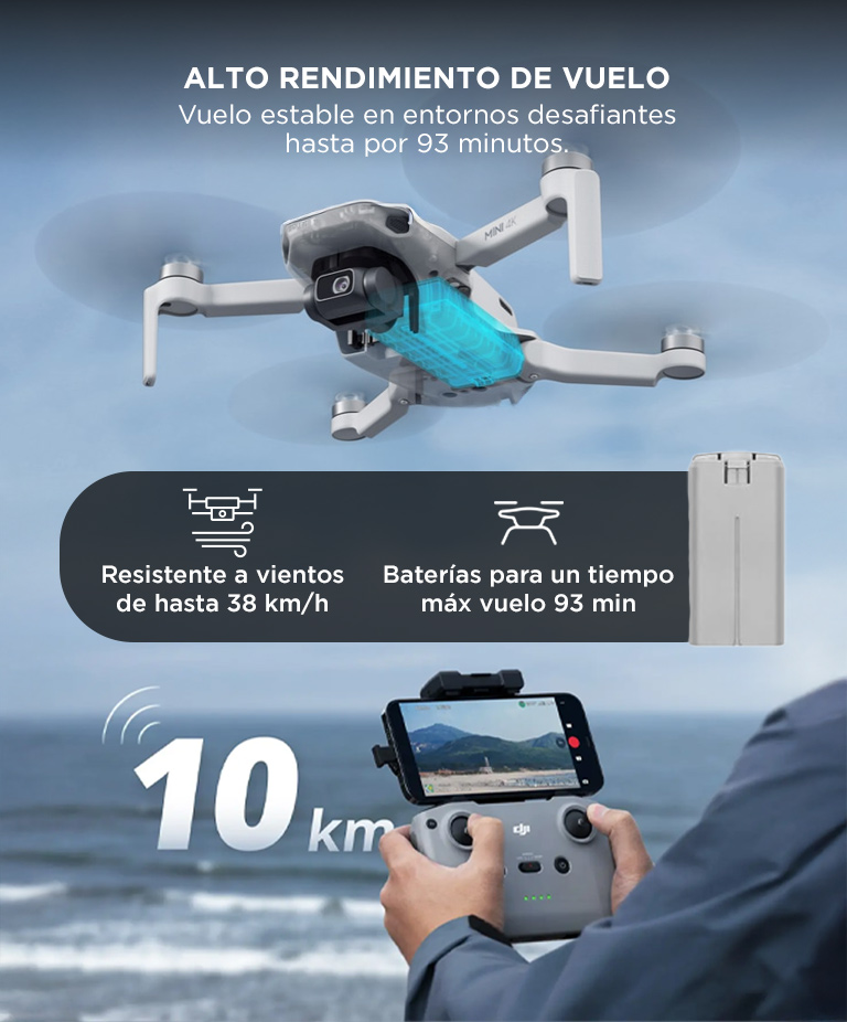 Drone DJI Mini 4K Combo Vuela Mas Control Remoto DJI RC-N1C - Imagen 4