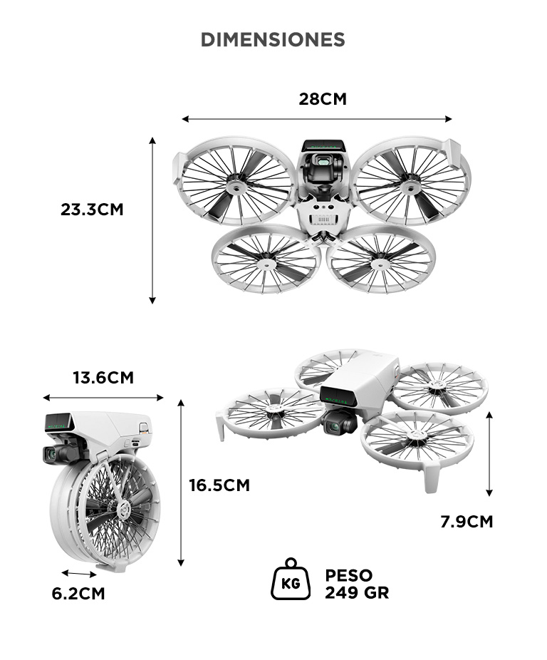 Drone DJI Flip Fly More Combo RC 2 Camara 4K 48MP 3 Baterias 31 Min GPS Estabilizacion 3 Ejes - Imagen 6