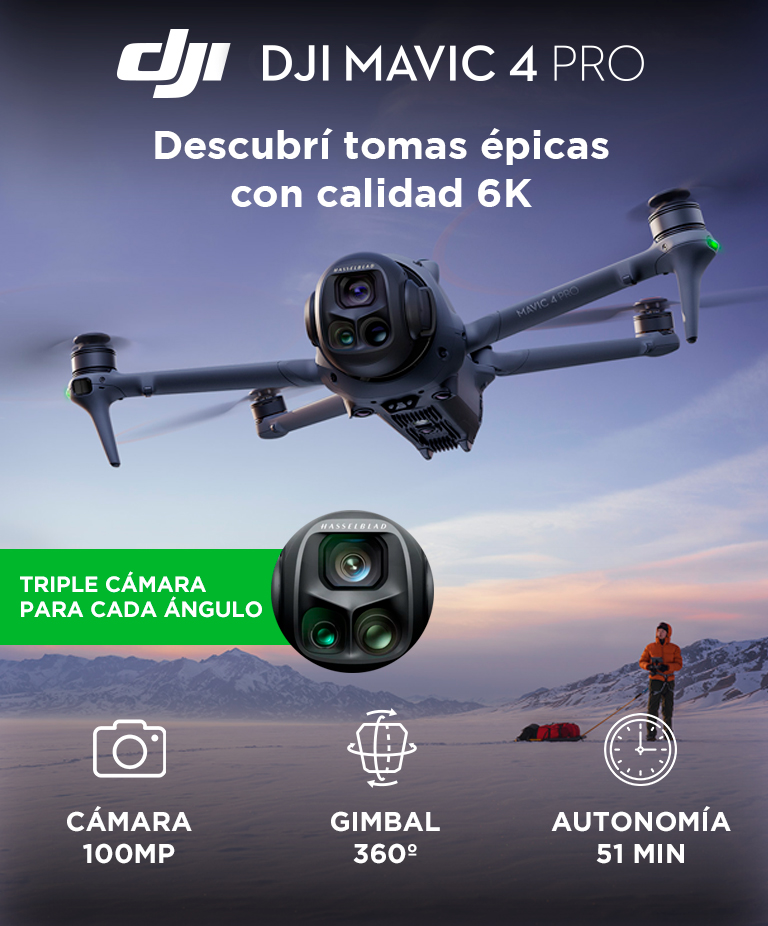 Drone DJI Mavic 4 Pro (Control Remoto DJI RC 2) Triple Cámara 100 MP, Tiempo De Vuelo 51 Min, Gimbal 360° - Imagen 2