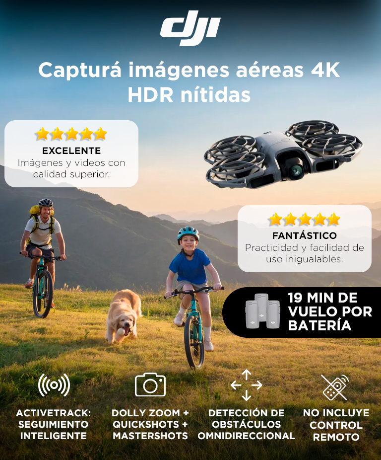 Drone DJI Neo 2 Combo 3 Baterias Sensor CMOS 1 2 Pulgadas 49 GB GPS Galileo BeiDou 7 km Vuelo 19 Min 160 g - Imagen 2
