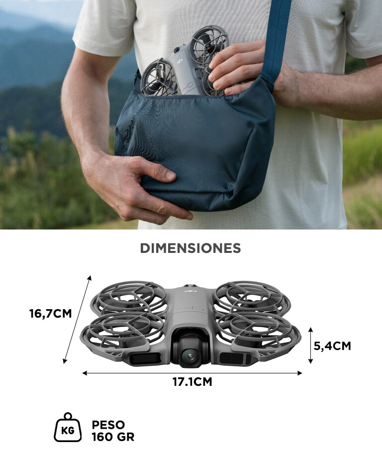 Drone DJI Neo 2 Combo 3 Baterias Sensor CMOS 1 2 Pulgadas 49 GB GPS Galileo BeiDou 7 km Vuelo 19 Min 160 g - Imagen 6