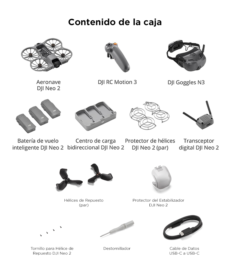 Drone DJI Neo 2 Combo Goggles N3 Motion 3 Sensor CMOS 1.2 Pulgadas 49 GB GPS Galileo BeiDou 7 km Vuelo 19 Min 160 g - Imagen 7