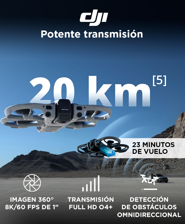 Drone DJI Avata 360 (Control Remoto DJI RC 2), Imagen 360° de 1, 8K para FPV y Filmacion Aerea, Protector de Helices - Imagen 2