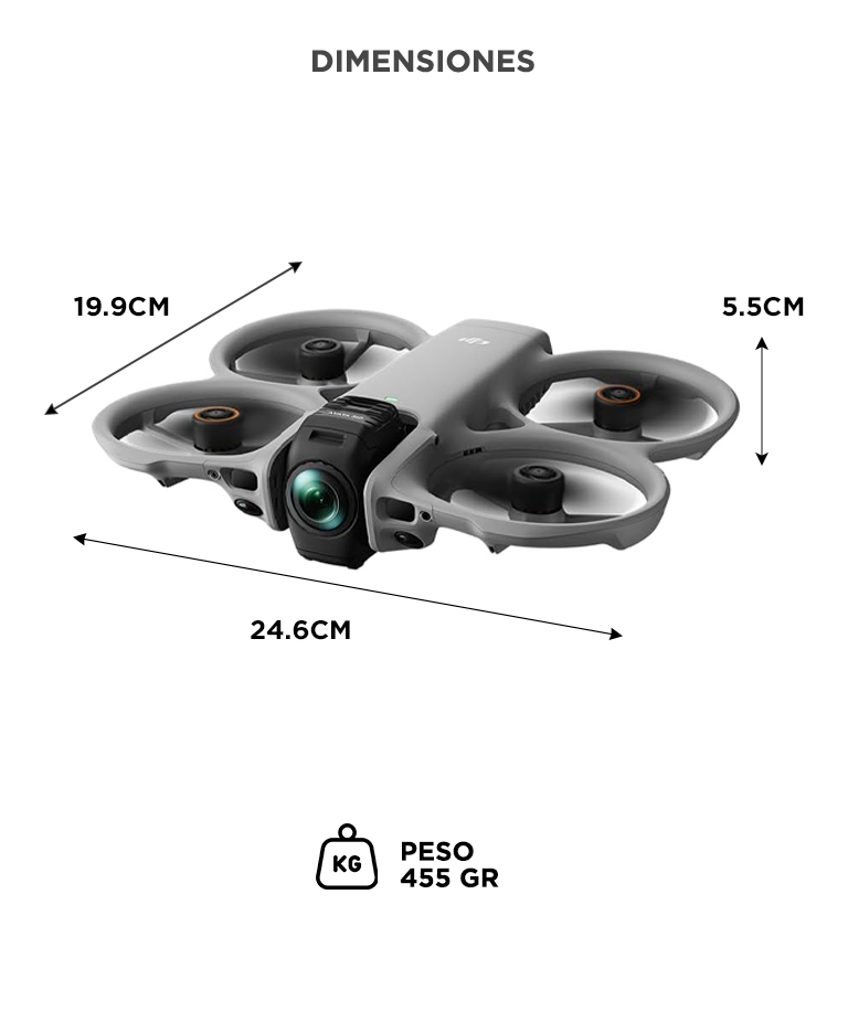 Drone DJI Avata 360 (Control Remoto DJI RC 2), Imagen 360° de 1, 8K para FPV y Filmacion Aerea, Protector de Helices - Imagen 6