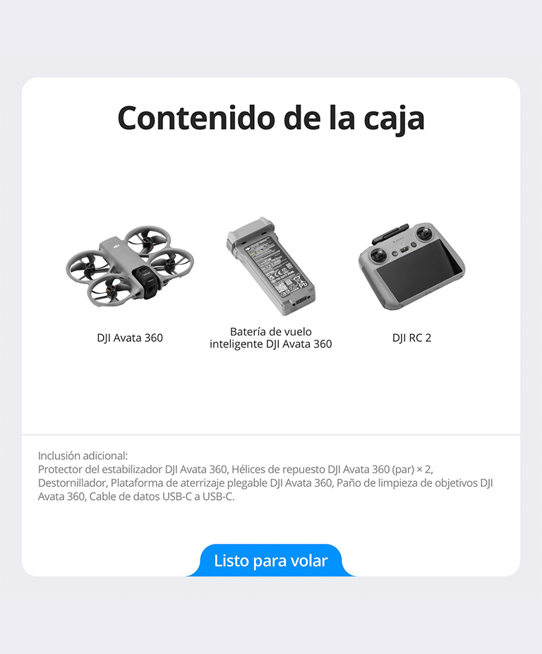 Drone DJI Avata 360 (Control Remoto DJI RC 2), Imagen 360° de 1, 8K para FPV y Filmacion Aerea, Protector de Helices - Imagen 7