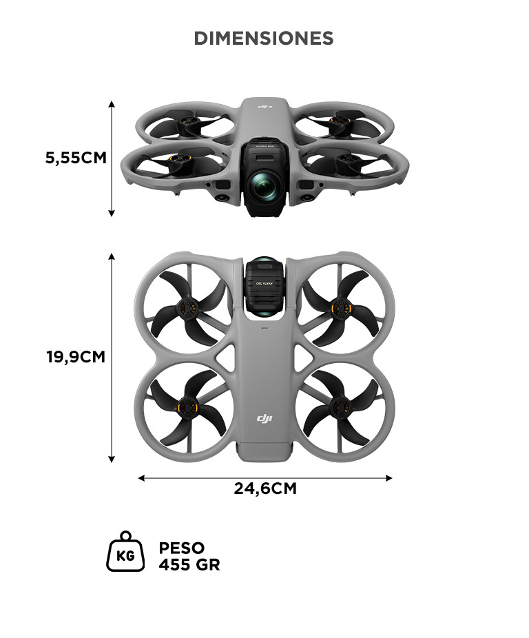 Drone DJI Avata 360 Combo Vuela Mas (Control Remoto DJI RC 2 + 3 Baterias de Vuelo Inteligente), Imagen 360° de 1, 8K para FPV y Filmacion Aerea, Protector de Helices, Tiempo de Vuelo Extendido - Imagen 6