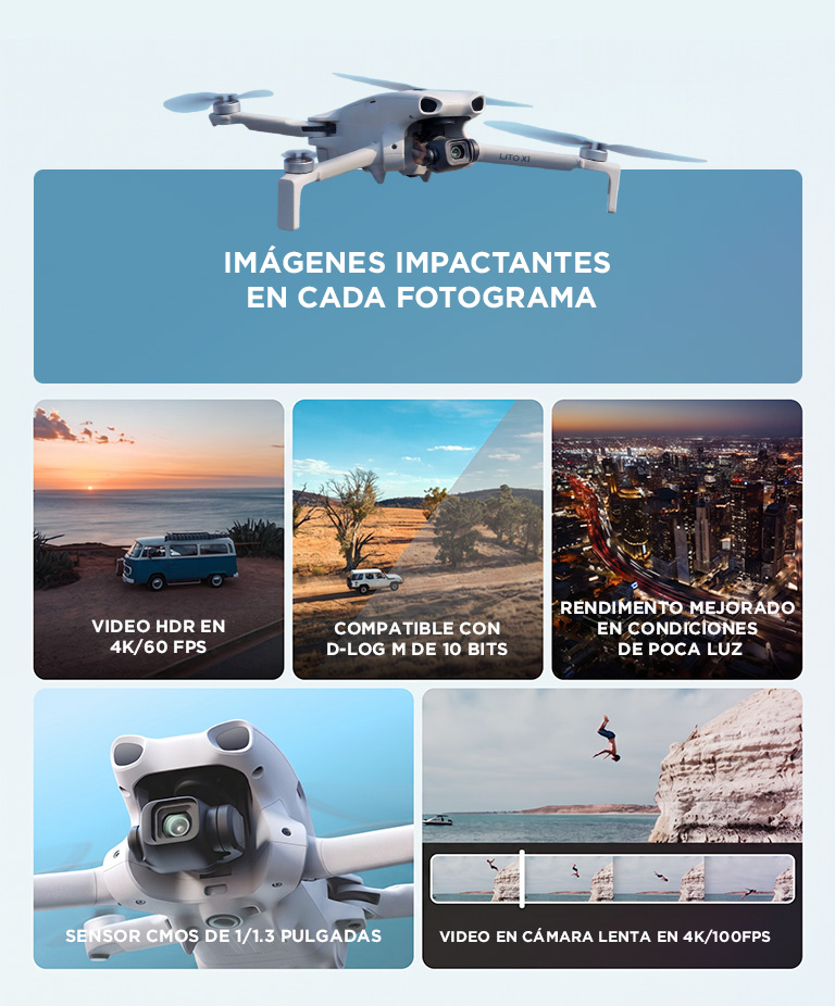 Drone DJI Lito X1 Combo Vuela Mas Control Remoto DJI RC 2 - Imagen 5