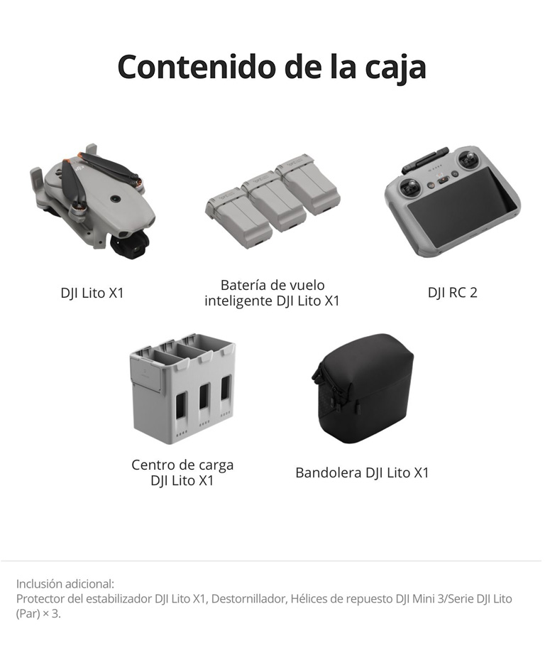 Drone DJI Lito X1 Combo Vuela Mas Control Remoto DJI RC 2 - Imagen 7
