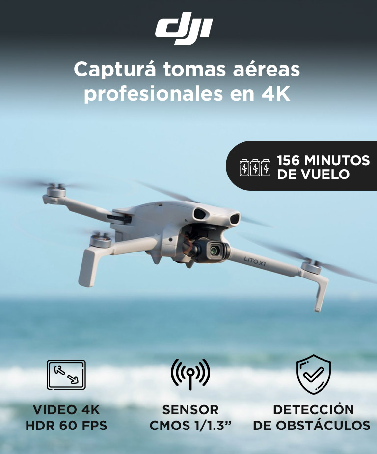 Drone DJI Lito X1 Combo Vuela Mas Plus Control Remoto DJI RC 2 - Imagen 2