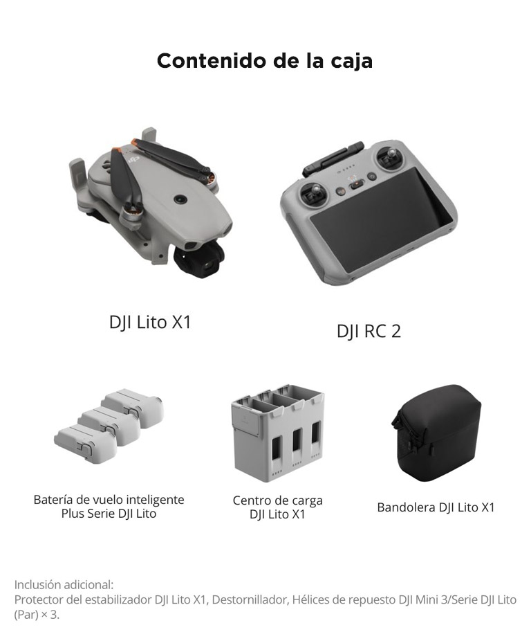 Drone DJI Lito X1 Combo Vuela Mas Plus Control Remoto DJI RC 2 - Imagen 7