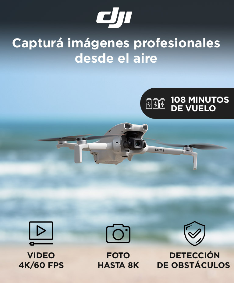 Drone DJI Lito 1 Combo Vuela Mas (Control Remoto RC-N3 + 3 Baterias de Vuelo Inteligente), Camara 4K, Deteccion de Obstaculos, ActiveTrack, Video 4K e Imagenes 8K, Ligero y Plegable, Transmision de Video 15 km - Imagen 2