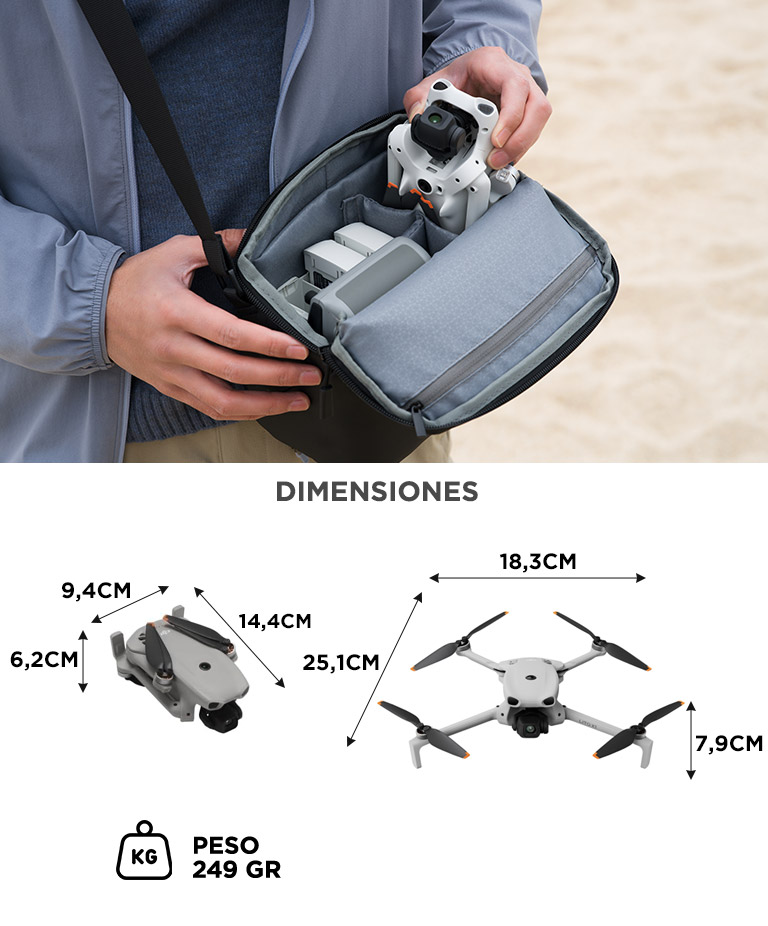 Drone DJI Lito 1 Combo Vuela Mas (Control Remoto RC-N3 + 3 Baterias de Vuelo Inteligente), Camara 4K, Deteccion de Obstaculos, ActiveTrack, Video 4K e Imagenes 8K, Ligero y Plegable, Transmision de Video 15 km - Imagen 6