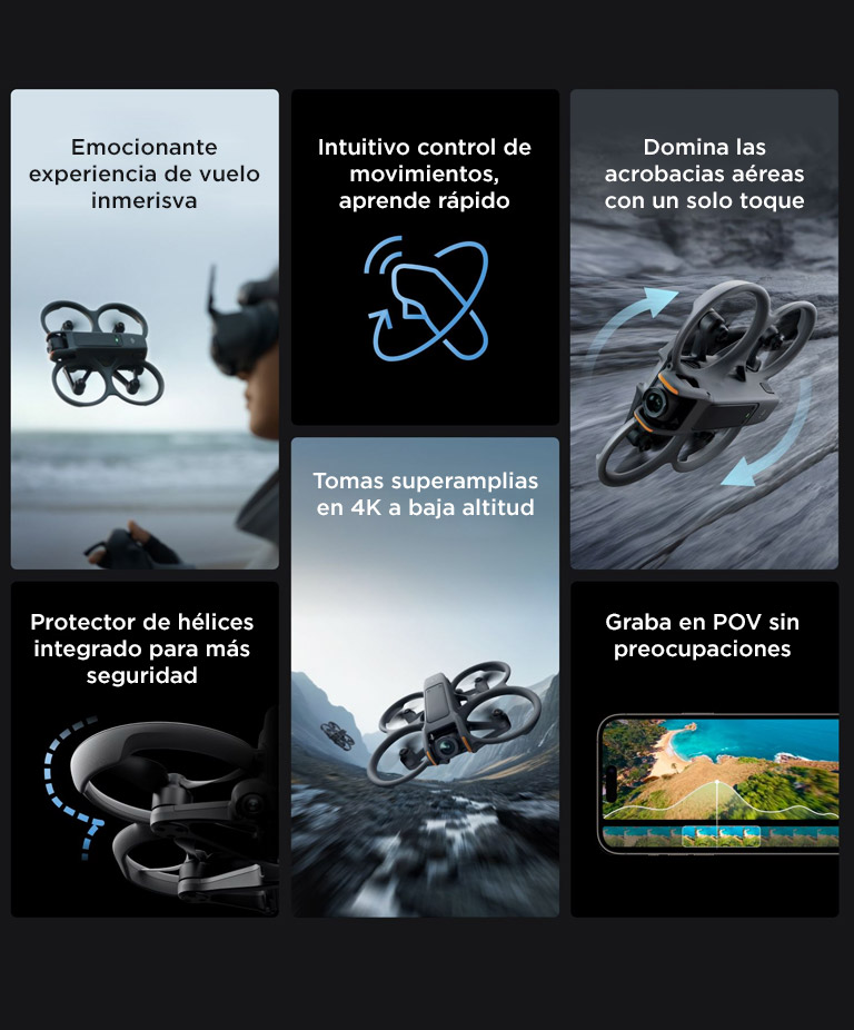 DJI Avata 2 + Goggles N3 + RC Motion 3 Combo Vuela Inteligente, 1 Bateria, FPV con camara 4K, Vuelo Inmersivo, Protector de Helices Integrado, Sencillo Flip/Roll, Campo de Vision Superamplio de 155°, Contenido en POV - Imagen 5