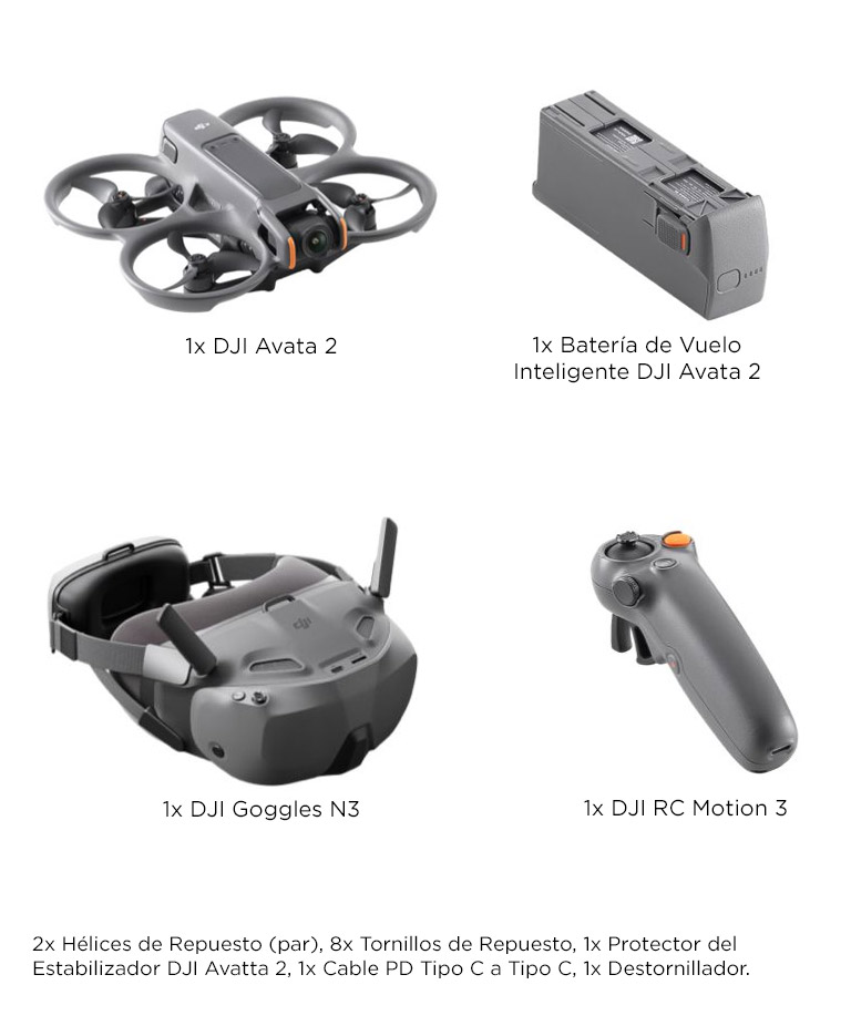 DJI Avata 2 + Goggles N3 + RC Motion 3 Combo Vuela Inteligente, 1 Bateria, FPV con camara 4K, Vuelo Inmersivo, Protector de Helices Integrado, Sencillo Flip/Roll, Campo de Vision Superamplio de 155°, Contenido en POV - Imagen 7
