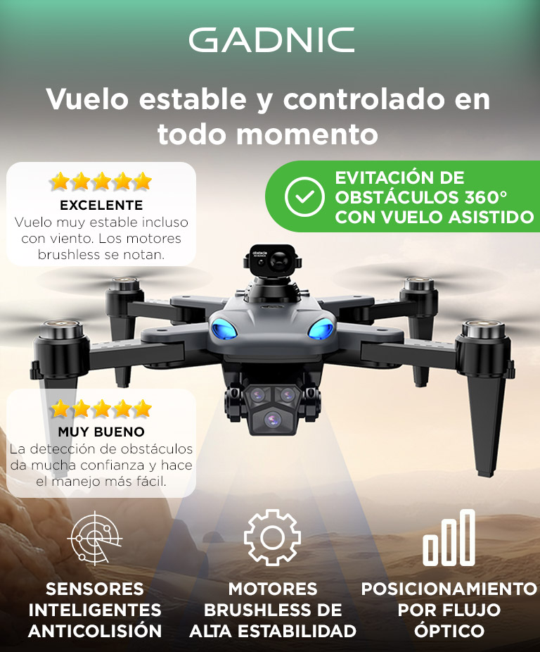 Dron Gadnic Sin Escobillas 4K Gps Alcance 1 Km Doble Camara Wifi 5G - Imagen 2