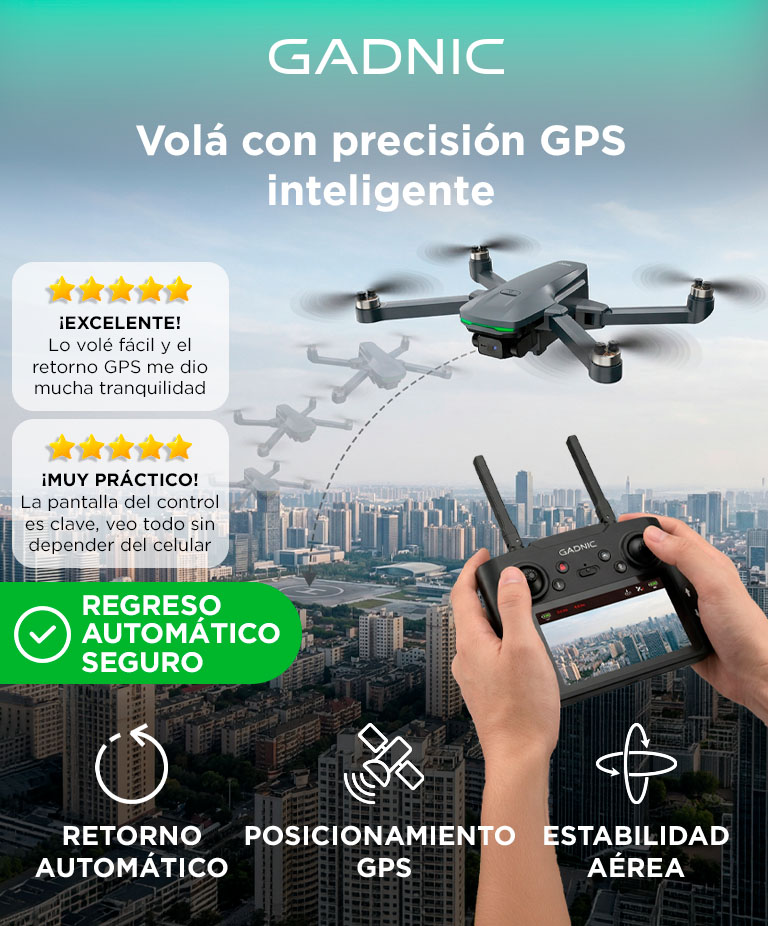 Drone Gadnic Airtrack Pro Control Remoto GPS 800m Pantalla 4.5 Retorno Automatico - Imagen 2