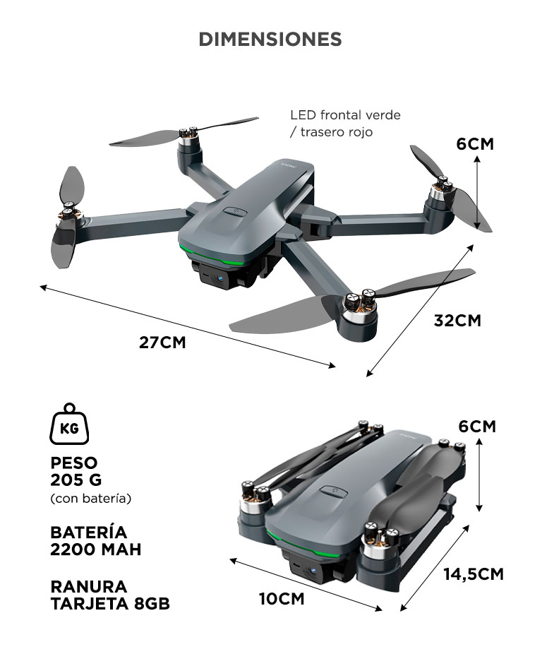 Drone Gadnic Airtrack Pro Control Remoto GPS 800m Pantalla 4.5 Retorno Automatico - Imagen 6