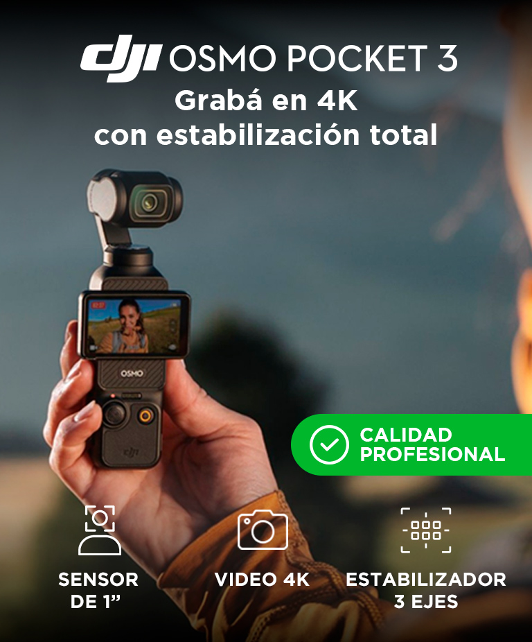 Camara De Video DJI Osmo Pocket 3 Combo Estandar CMOS 1, Video 4K120 fps, Estabilizacion En 3 Ejes, Enfoque Rapido, Seguimiento De Caras/Objetivos, Pantalla Tactil Giratoria De 2 - Imagen 2