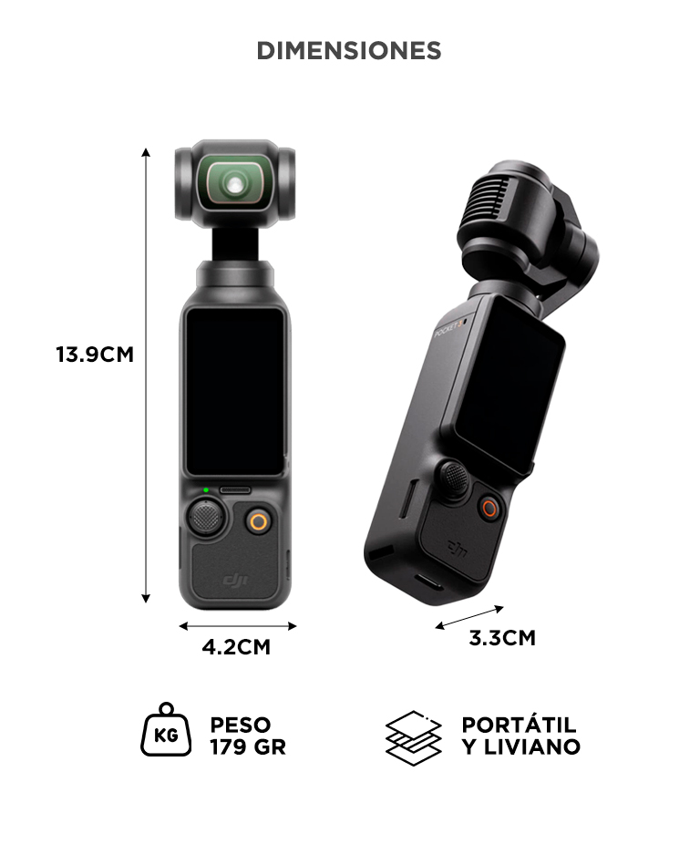 Camara De Video DJI Osmo Pocket 3 Combo Estandar CMOS 1, Video 4K120 fps, Estabilizacion En 3 Ejes, Enfoque Rapido, Seguimiento De Caras/Objetivos, Pantalla Tactil Giratoria De 2 - Imagen 6