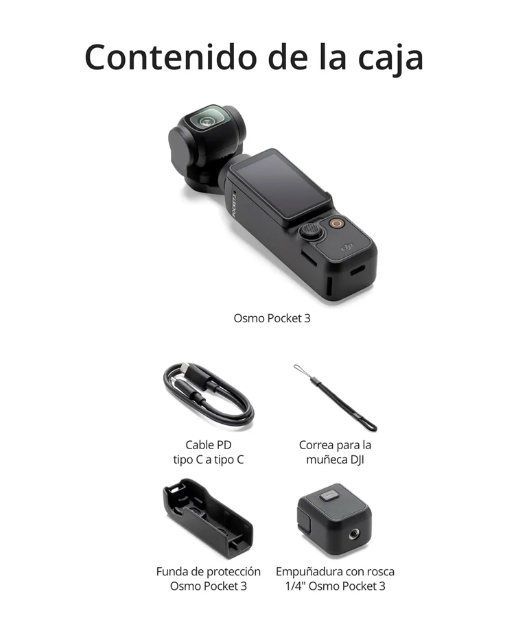 Camara De Video DJI Osmo Pocket 3 Combo Estandar CMOS 1, Video 4K120 fps, Estabilizacion En 3 Ejes, Enfoque Rapido, Seguimiento De Caras/Objetivos, Pantalla Tactil Giratoria De 2 - Imagen 7