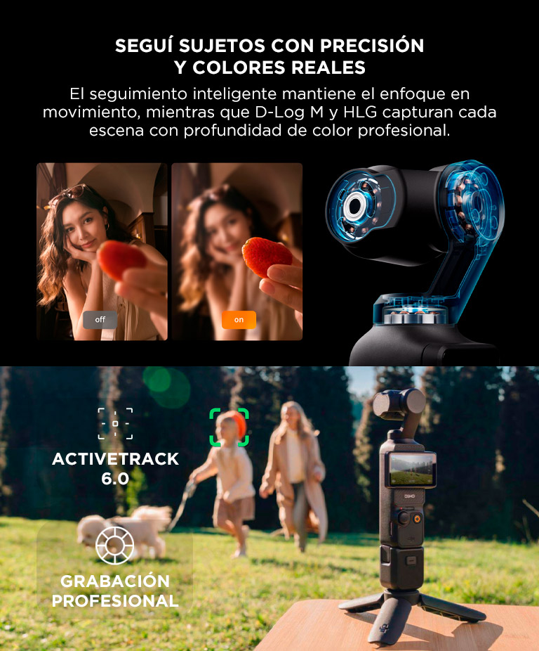 Camara De Video DJI Osmo Pocket 3 Combo Para Creadores CMOS 1, Video 4K120 fps, Estabilizacion En 3 Ejes, Enfoque Rapido, Seguimiento De Caras/Objetivos, Incluye Microfono - Imagen 3