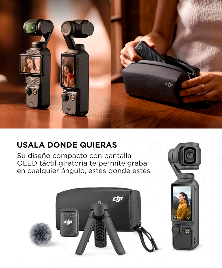 Camara De Video DJI Osmo Pocket 3 Combo Para Creadores CMOS 1, Video 4K120 fps, Estabilizacion En 3 Ejes, Enfoque Rapido, Seguimiento De Caras/Objetivos, Incluye Microfono - Imagen 5
