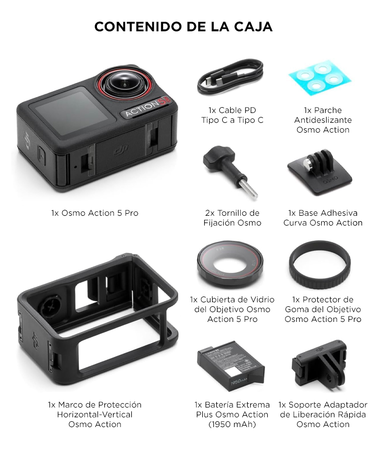 Camara De Accion DJI Osmo Action 5 Pro Combo Estandar Sumergible Sensor 113 Video 4K120 fps Seguimiento De Objetivos Estabilizacion 2 Pantallas Tactiles OLED - Imagen 7