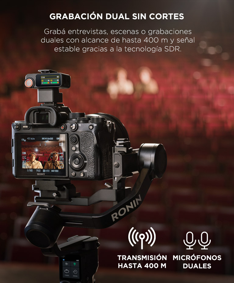 Microfono Inalambrico DJI Mic 3 Sistema Doble TX RX Grabacion Interna 32 Bit Float 400 m Estuche De Carga - Imagen 3