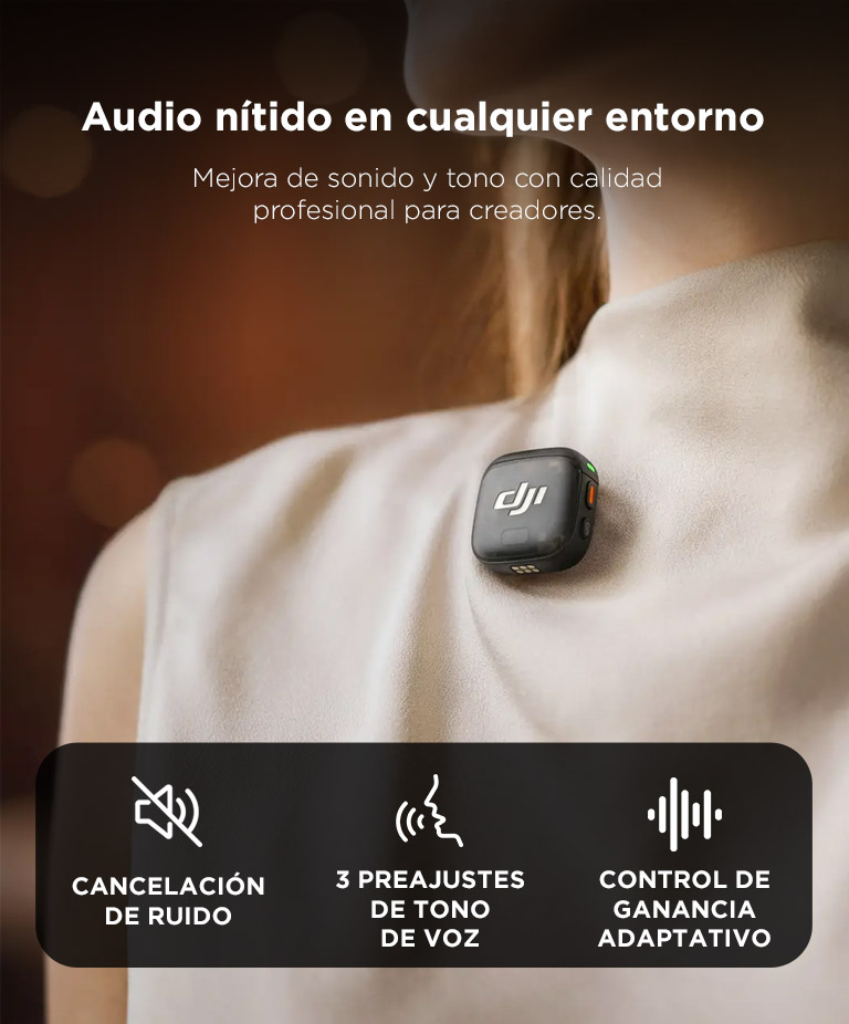 Microfono Inalambrico DJI Mic 3 1 TX 1 RX Alcance 400 Metros Bluetooth 5.4 Audio Omnidireccional - Imagen 3