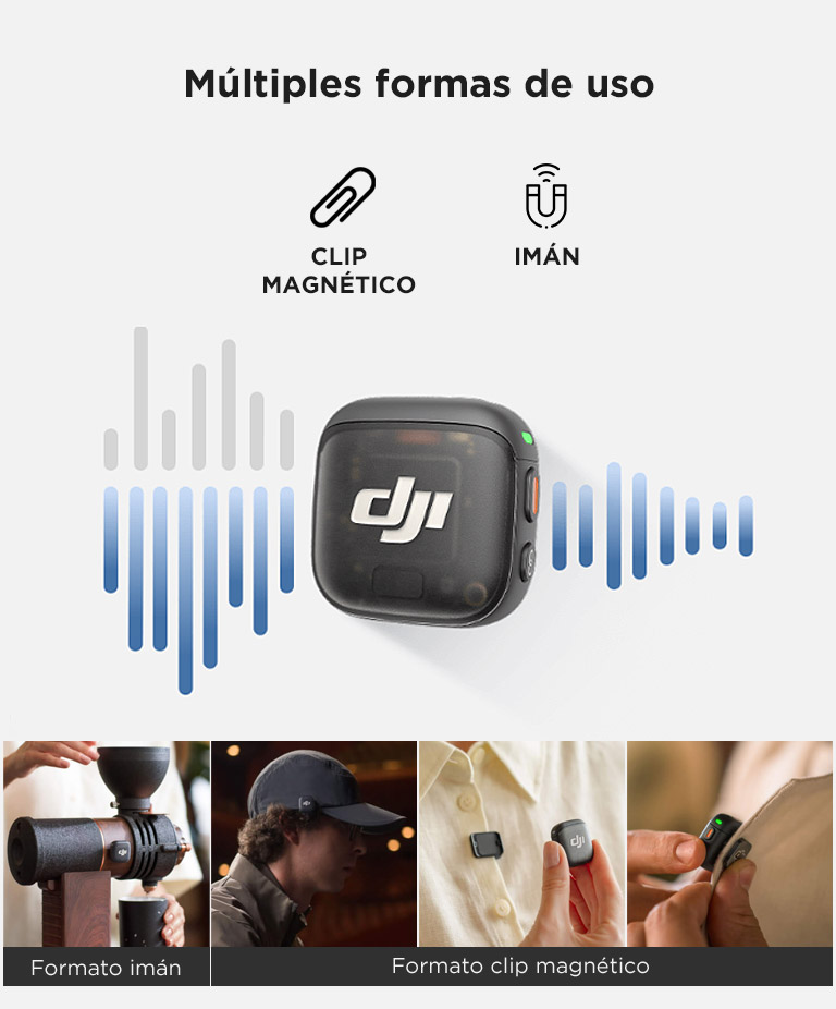 Transmisor DJI Mic 3 Inalambrico Omnidireccional Bluetooth 5.4 Alcance 400 Metros Bateria 137mAh Autonomia 8 Horas - Imagen 5