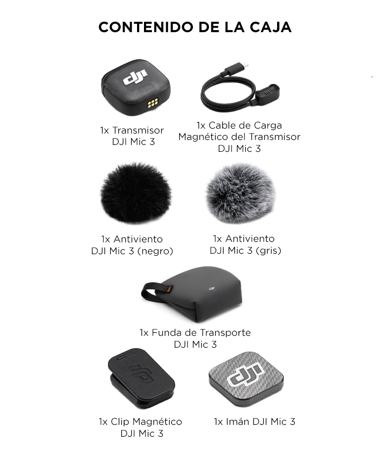 Transmisor DJI Mic 3 Inalambrico Omnidireccional Bluetooth 5.4 Alcance 400 Metros Bateria 137mAh Autonomia 8 Horas - Imagen 7