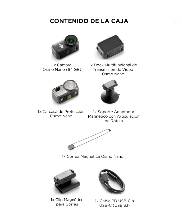 Camara Deportiva DJI Osmo Nano 64GB, 4K Con Sensor De 1/1.3, Video Con Campo De Vision Amplio De 143°, Camara Magnetica POV - Imagen 7