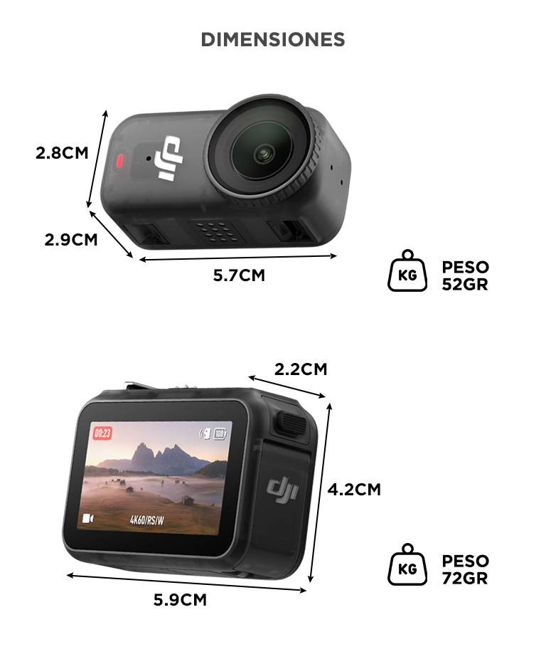 Camara Deportiva DJI Osmo Nano 128GB, 4K Con Un Sensor de 1/1.3, Video Con Campo De Vision Amplio De 143°, Camara Magnetica POV - Imagen 6