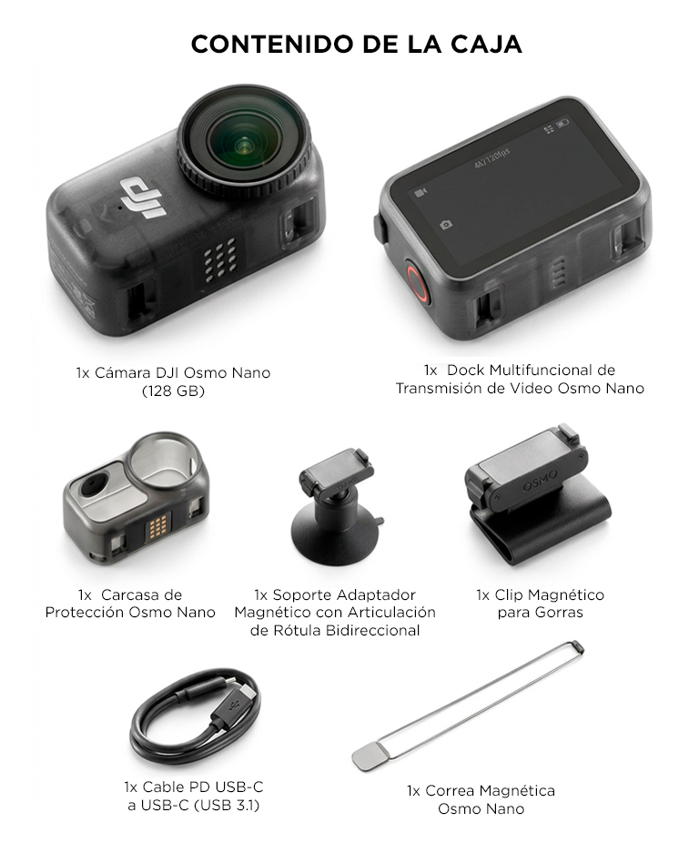 Camara Deportiva DJI Osmo Nano 128GB, 4K Con Un Sensor de 1/1.3, Video Con Campo De Vision Amplio De 143°, Camara Magnetica POV - Imagen 7