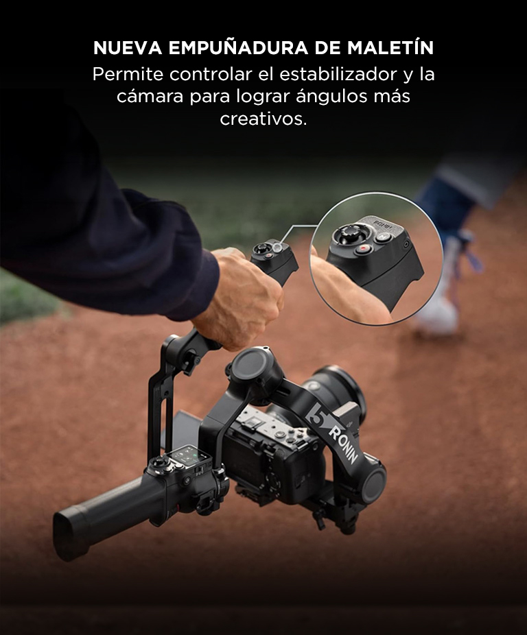 Estabilizador DJI RS 5 Combo Profesional 3 Ejes Carga 3 kg Seguimiento Inteligente Autonomia 14 Horas Pantalla Tactil - Imagen 4